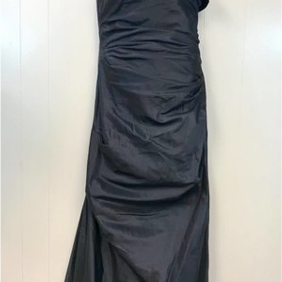 Rickie Freeman for Teri Jon One Shoulder Navy Evening Cocktail Gown 14 - Picture 6 of 8